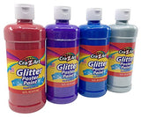 Cra-Z-Art Washable Glitter Paint Bulk Pack 4ct, Assorted Colors 16oz each bottle Cra-Z-Art