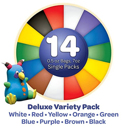 Crayola Model Magic Deluxe Variety Pack Kids Modeling Clay Alternative, Assorted Colors, (14 Pack), 7 oz - WoodArtSupply