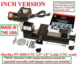 Sherline 4000-CNC 3.5" X 8" CNC Ready Lathe (INCH) (Intended for Computerized CNC.) Computerized Sherline CNC control (Windows OS)