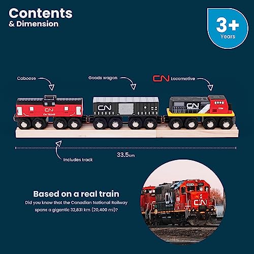 Bigjigs Rail CN Train - Other Major Wooden Rail Brands are Compatible Bigjigs Rail