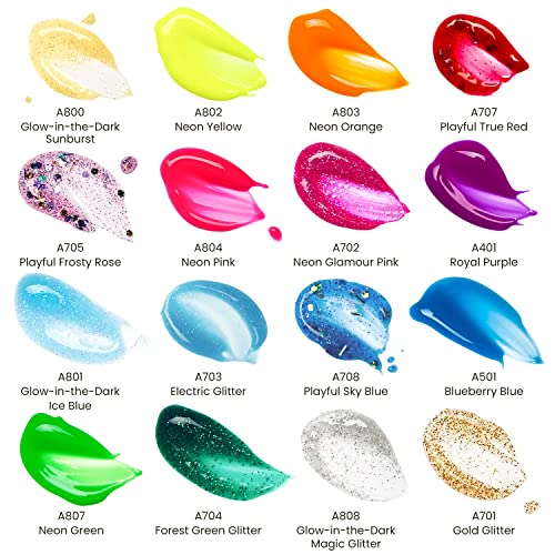 Arteza Kids Tempera Paint, Set of 16 Colors, 13.5 fl oz, Nontoxic Poster Paint, Art Supplies for Finger Painting, School Projects, and Crafting Arteza Kids