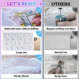 LET'S RESIN Large Alphabet Mold with Hole, Reversed Alphabet Letter Resin Molds Silicone with 30 Jump Rings, 30 Key Rings, Epoxy Molds for Keychain LET'S RESIN