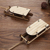 BESPORTBLE 3pcs Wooden Mini Sleighs Unfinished Christmas Tabletop Sleighs Miniature Sled Figurine Ornament for DIY Craft Dollhouse Fairy Garden Decor BESPORTBLE