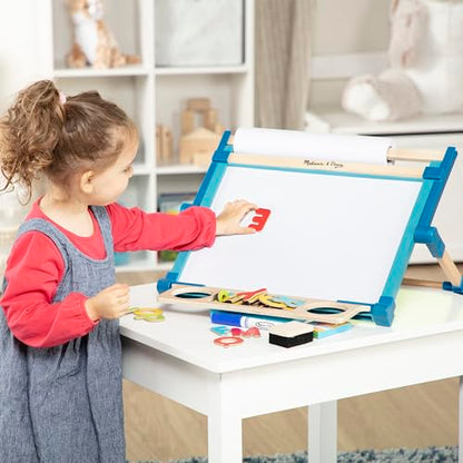 Melissa & Doug Deluxe Double-Sided Tabletop Easel (Arts & Crafts, 42 Pieces, 17.5” H x 20.75” W x 2.75” L, Great Gift for Girls and Boys - Best for - WoodArtSupply