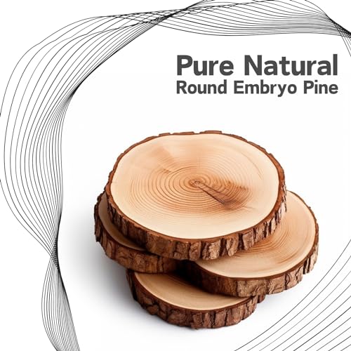 Wood Slices Burning Kit Coasters :Unfinished Natural Crafts with Bark 20 Pcs 3.5-4 inch Kids DIY Arts Christmas Ornament Rustic Wedding Decorations