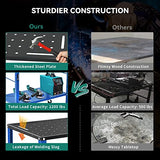 YITAHOME Portable Welding Table, 36" x 18" Welding Table Top with 5/8" Holes, Casters with Brakes, 1200lb Load Capacity Metal Welding Bench, Extra YITAHOME