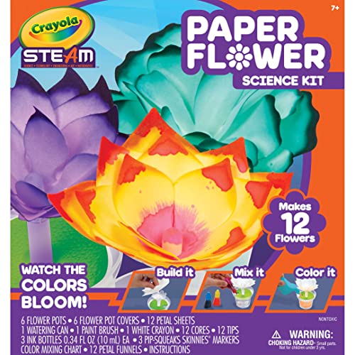Crayola Paper Flower Science Kit, Color Changing Flowers, Gift for Kids Ages 7, 8, 9, 10 Crayola