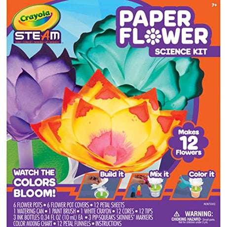 Crayola Paper Flower Science Kit, Color Changing Flowers, Gift for Kids Ages 7, 8, 9, 10 Crayola