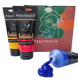 PENTRISTA Acrylic Paints 6 Large Tubes Virbrant Colors 75ml/2.54 oz Non-Toxic Art Supplies for Canvas, Wood, Ceramic, Fabric and Nail Art, PENTRISTA