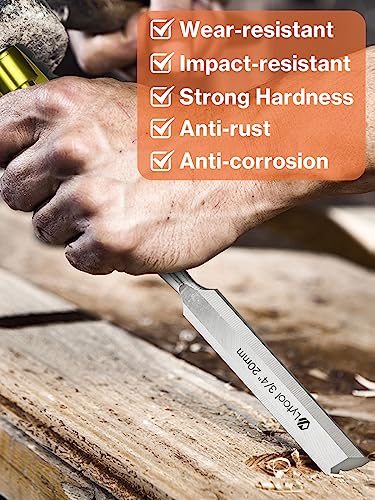 Lytool 5 Piece Wood Chisels Set, Wood Working Chisel Set for Woodworking, Carpentry, CR-V Steel Beveled Edge Blade, Wood Chisels for Woodcarving, Lytool