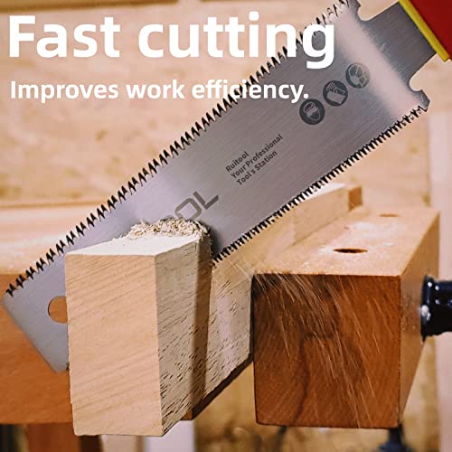 RUITOOL Japanese Hand Saw 6 Inch Pull Saw Double Edge SK5 Flexible Blade 11/17 TPI Non-slip Handle Flush Cut Saw Wood Saw for Woodworking Tools - WoodArtSupply