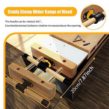 Woodworking Bench Vise - Hard Wood, Dual Guide Rods, 4 Bench Dogs, 2 Clips - Portable Quick Release Front Vise, Workbench Wood Vise Work Bench Netcoin