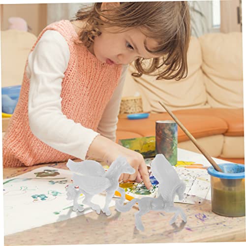 Tofficu 6pcs Animal Model Unicorn Painting Kit Animal DIY Painting Drawing Unicorn Toys Unicorn Embellishments Unfinished Unicorn Figurines Unicorn Tofficu