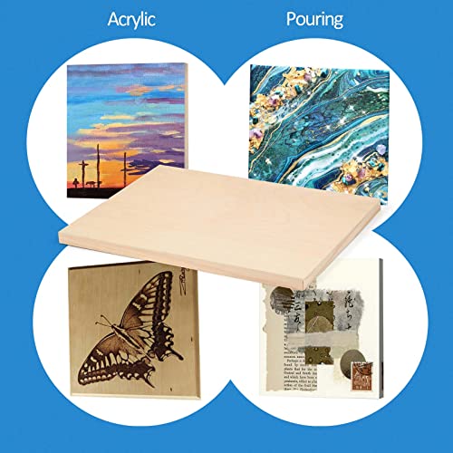 Falling in Art Unfinished Birch Wood Panels Kit for Painting, Wooden Canvas 2 Pack of 12x18 Studio 3/4" Deep, Cradle Boards for Pouring, Art, Crafts, Falling in Art