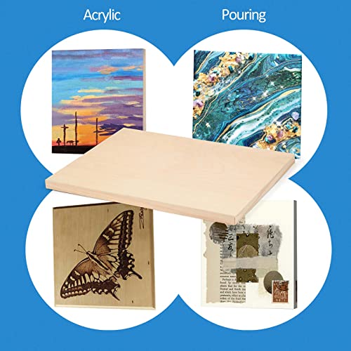 Falling in Art Unfinished Birch Wood Panels Kit for Painting, Wooden Canvas 2 Pack of 12x18 Studio 3/4" Deep, Cradle Boards for Pouring, Art, Crafts, - WoodArtSupply