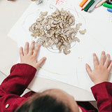 Amosfun 100PCS Foot Shape Wood Slices Christmas Decorations Wooden Cutouts DIY Art Craft Embellishments Ornaments Amosfun