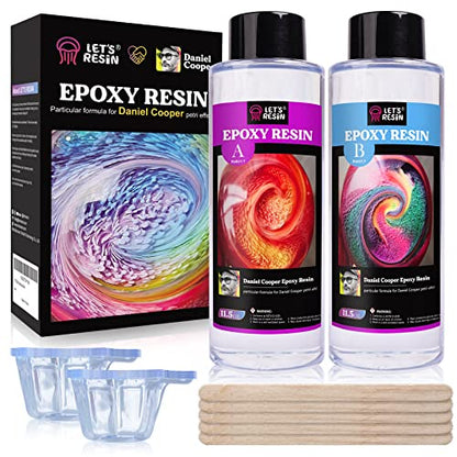 LET'S RESIN Epoxy Resin, 23oz Bubble Free Epoxy Resin, Crystal Clear Epoxy Resin for Jewelry,Art,Tumblers,Casting Resin with Resin Cup, Stir Stick