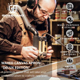 Woodworking Shop Aprons for Men and Women | 16 oz Durable Waxed Canvas Work Apron with Pockets | Cross-Back Straps | Adjustable Tool Apron Up To XXL GIDABRAND