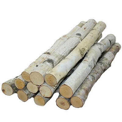 Wilson Decorative White Birch Logs, Natural Bark Wood Home Décor (Set of 12) - 17"-18" in Length 1"-1.5" Dia.