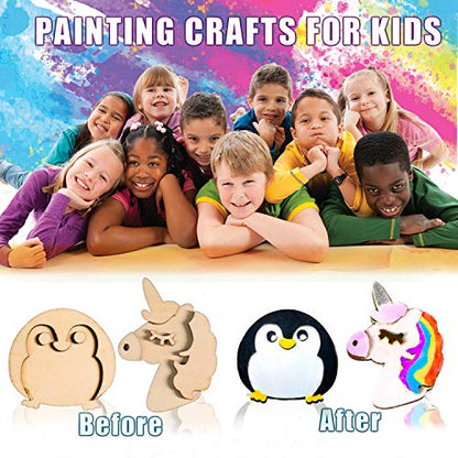 YOFUN Paint Your Own Wooden Magnet - Wood Painting Craft Kit and Art Set for Kids, Art and Craft Supplies Party Favors for Boys Girls Age 4 5 6 7 8, - WoodArtSupply