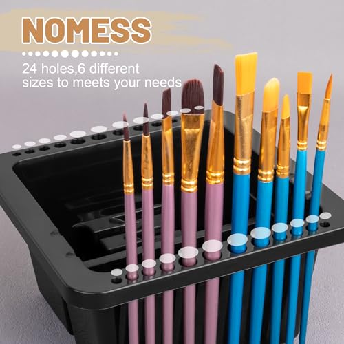 MyLifeUNIT Paint Brush Cleaner, Paint Brush Holder and Organizers for Acrylic, Watercolor, and Water-Based Paints (Black) MyLifeUNIT