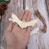 Holibanna Unfinished Wood Craft Pieces Halloween Bat Animal Hollow Cutouts Wooden Chips DIY Arts 20Pcs Holibanna