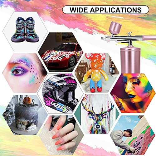 Airbrush Kit with Compressor, Auto Handheld Airbrush Gun with 0.3mm Tip, Rechargeable, Portable Air Brushes for Painting, Tattoo, Nail Art, Model Ykall