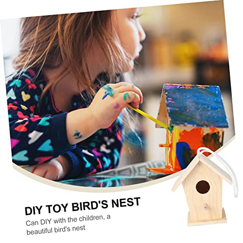 Yardwe Build Birdhouse Kit Paintable Bird House Bark Prevention Bird House Wood Craft Supplies DIY Wooden Craft Birdhouse Making Kit Out Door Toys Yardwe