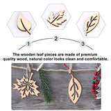 VOSAREA 100pcs Leaves Wood Chips Unfinished Wooden Slices Wooden Leaves Chip Wooden Leaves Embellishments Unfinished Wooden Cutouts Wood Discs Slices VOSAREA