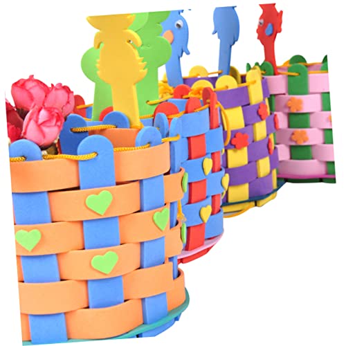 Cabilock 12 Sets Woven Basket DIY Material Kit basket weaving supplies DIY Bag weaving supplies Kids Crafts Candy Basket Weaving Kit basket making Cabilock