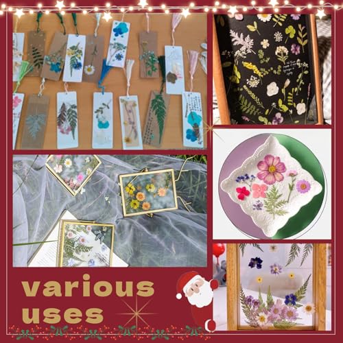 CONVELIFE Dried Flowers for Resin, 120pcs Natural Flowers and Leaves Compressed, Vacuum Packed DIY Dried Flowers for Epoxy, Jewelry, Candles, Soap, CONVELIFE