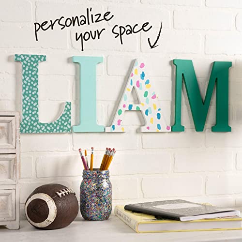 Plaid Wood Unfinished Letter, 8" Wooden Surface Perfect for DIY Arts and Crafts Projects, 63589, 8 inch Plaid