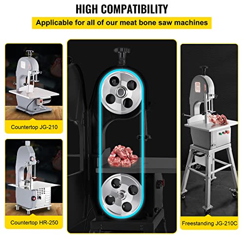 VEVOR Band Saw Blade, 65x0.6x0.02 inch, 5 PCS/Pack Meat Bandsaw Blades for Replacement, 65Mn Carbon Steel Blade, 3 TPI Meat Cutting Blade Wrapped by VEVOR