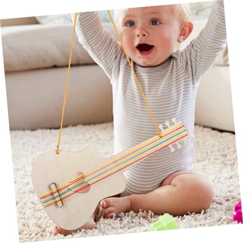 ibasenice 2pcs Wood Crafts for Kids Mini Toy DIY Graffiti Wooden Guitar Cutout Kids Small Guitar Mini Guitar Ukulele Toy Kids DIY Guitar Toys ibasenice