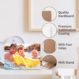 PYD Life 4 Pack Sublimation Photo Frame Home Decor Blanks 10" x 8" Rectangular 0.6 Inch Thickness MDF Hardboard White Wall Hanging with Stand for PYD Life