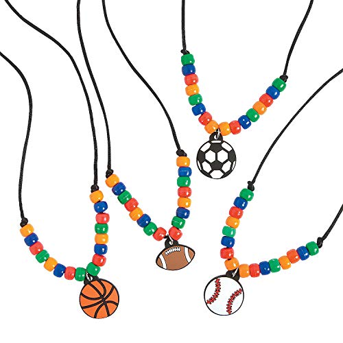 Sports Necklace Craft Kit - Makes 12- Crafts for Kids and Fun Home Activities