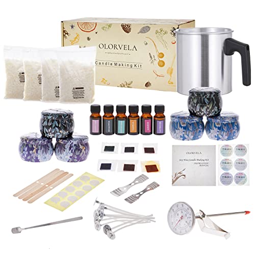 olorvela Soy Candle Making Kit for Adults Beginners Candle Making Supplies Soy Wax for Candle Making Arts and Crafts for Adults and Kids to Make 6 - WoodArtSupply