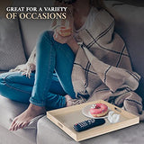 Wooden Square Trays for Serving - Five Piece Nested Breakfast Tray - Wood Crafts Trays for Organizing | Bathroom Tray - Food Trays for Party Buffet Hammont