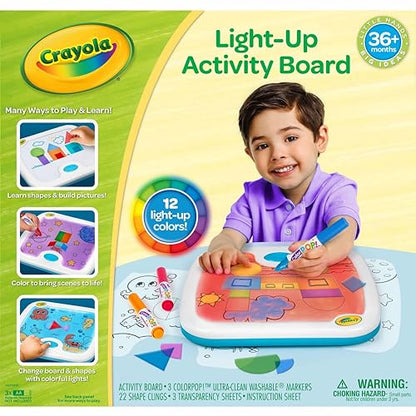 Crayola Light Up Activity Board, Sensory Toy for Toddlers & Kids, Reusable Activity, Washable, Toys & Gifts for Kids, Ages 3+ - WoodArtSupply