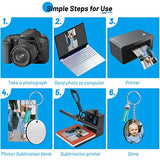 Sublimation Blanks Keychains Products, 80 PCS Keychains Tag Bulk with 2 Inch Heat Transfer Double-Side Round Coasters Blanks, Key Chains, Tassels, Cruzix