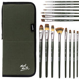 Mont Marte Signature Brush Set with Wallet, 17 Piece, Suitable for Oil, Acrylic, Watercolor and Gouache Paint, Easel Wallet Included MONT MARTE