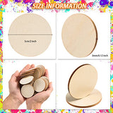 300 Pieces 2 Inch Unfinished Round Wood Slices Round Wooden Discs Wood Circles for Crafts Wood Blanks Round Cutouts Ornaments Slices for DIY Art AWIZOM