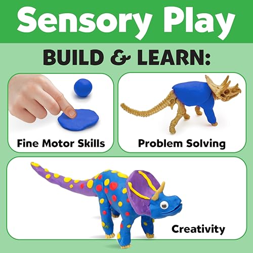 Creativity for Kids Create with Clay Dinosaurs - Build 3 Dinosaur Figures with Modeling Clay, small - WoodArtSupply