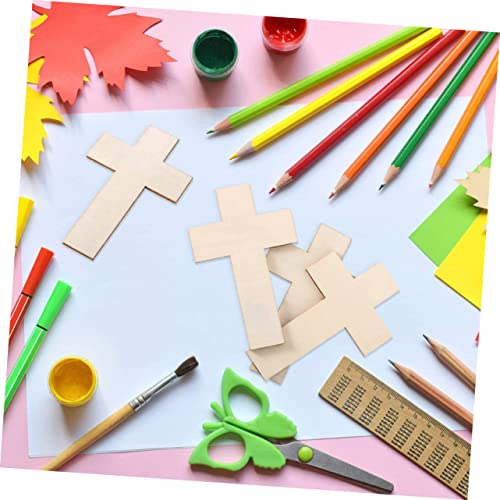 VILLCASE 60 pcs Easter Cross Wood Crafts Wooden Crafts Wood Tools Jesus Decor Unfinished Wood Cutout Cross Wood Cutouts Wood Cross Cutouts Cross VILLCASE