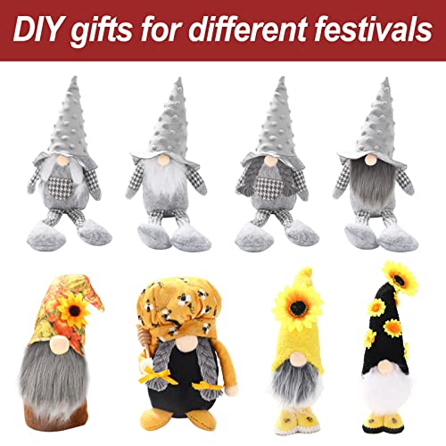  Gnome Beards for Crafting, 12 Pieces Pre-Cut Christmas