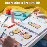 24pcs Wooden Keychain Blanks, Round Square Oval Engraving Blanks Wood Blanks Unfinished Wooden Key Ring Key Tag for DIY Gift Crafts SAVITA