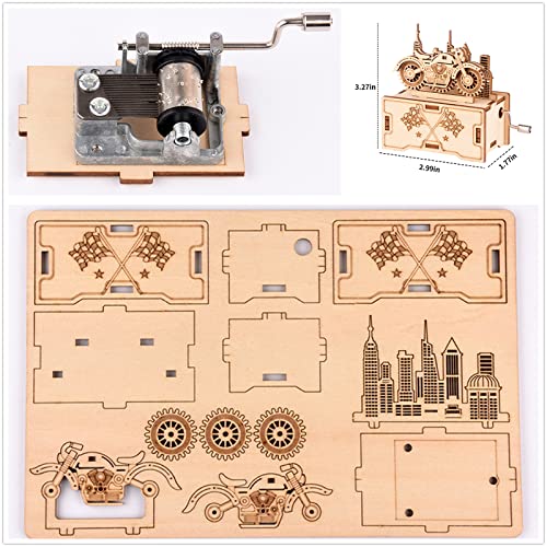 YII WMOC 3D Wooden Puzzle Mechanical Model Car Kits Toys for Boys and Girls Assembly Music Model Brain Teaser for Adults and Kids - WoodArtSupply