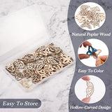 EEE ELECRELIVE 48pcs Wood Butterfly Charms Unfinished Natural Wood Filigree Wing Pendants & 50pcs Earring Hooks & 50pcs Jump Rings for Boho Earring EEE ELECRELIVE