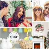 Beeveer 10 Pcs Round Sublimation Door Hanger Blanks 10 x 10 Inch Wall Hanging MDF Wood Blanks Unfinished Wooden Blank Wood Sign Circle Sublimation Beeveer