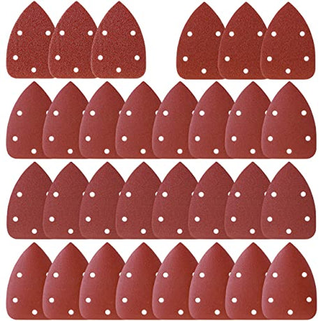 Bates- Mouse Detail Sander Sandpaper, 30 pcs, 40/80/120/180/240 Grits, Sanding Pads, Mouse Sander Pads, Sandpaper Assortment, Mouse Sandpaper, Mouse Bates Choice